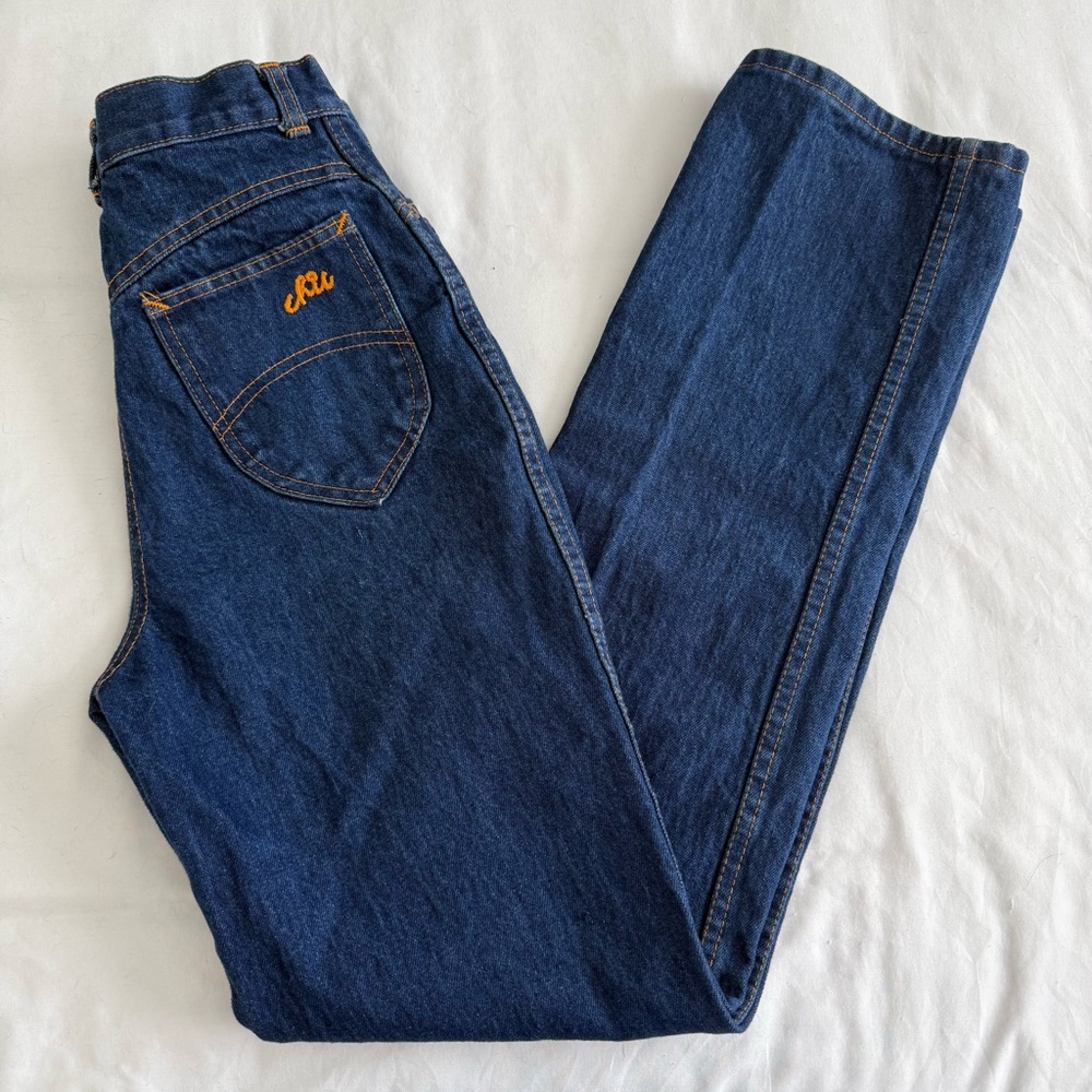 Vintage 1980s High Waisted Denim Straight Leg Jeans